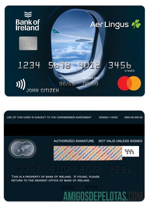 Irlanda Banco da Irlanda Mastercard de crédito aéreo baixar para verificação